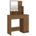 Miniatyrbild 2 av 2: Sminkbord med LED brun ek 86,5x35x136 cm