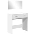 Miniatyrbild 2 av 2: Sminkbord med spegel vit 80x39x80 cm