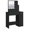 Miniatyrbild 2 av 2: Sminkbord med LED svart 86,5x35x136 cm