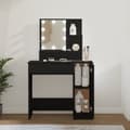 Miniatyrbild 1 av 2: Sminkbord med LED svart 86,5x35x136 cm