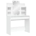 Miniatyrbild 2 av 2: Sminkbord med LED vit 96x40x142 cm