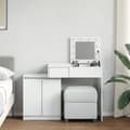 Miniatyrbild 1 av 2: Sminkbord med LED vit 115x37x110,5 cm