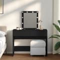 Miniatyrbild 1 av 2: Sminkbord med LED svart 100x40x130 cm