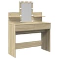 Miniatyrbild 2 av 2: Sminkbord med LED sonoma-ek 100x40x130 cm