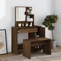 Miniatyrbild 1 av 2: Sminkbord set brun ek 86,5x35x136 cm