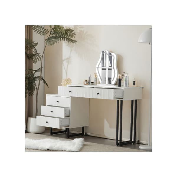Set av sminkbord med spegel och belysning, LED-belysning 3 färger, mått: L100/H76/T40 cm (utan stol)