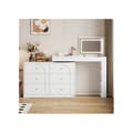 Miniatyrbild 1 av 6: Svanande sminkbord med LED-belysning, sminkbord, skrivbord, vit, 105×40×80cm