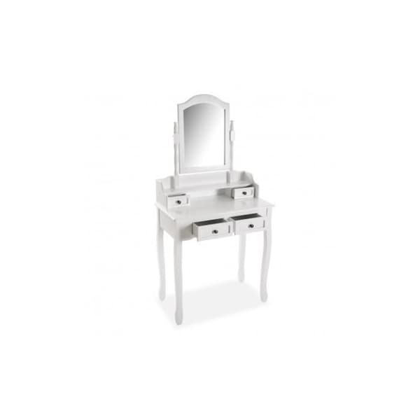 Venus Classic Sminkbord - VERSA - 146 x 40 x 75 cm - Trä och glas - Vit