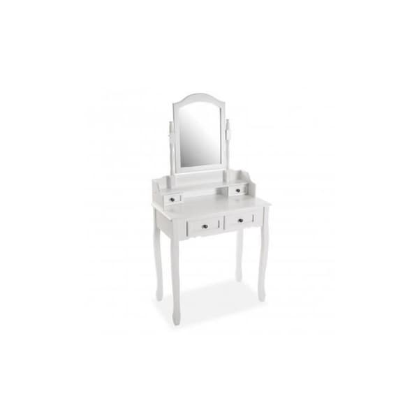 Venus Classic Sminkbord - VERSA - 146 x 40 x 75 cm - Trä och glas - Vit