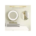 Miniatyrbild 4 av 6: HOMCOM Sminkbord med LED-belysning, Sminkbord med justerbar spegel, med 2 lådor, 100 x 50 x 76 cm, vit