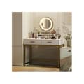 Miniatyrbild 2 av 6: HOMCOM Sminkbord med LED-belysning, Sminkbord med justerbar spegel, med 2 lådor, 100 x 50 x 76 cm, vit