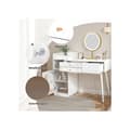 Miniatyrbild 5 av 6: Skrivbord med 3 lådor och sidoskåp, utdragbar design - Mått: L120/H90/T40 cm (utan pall)