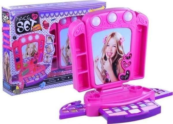 Coiffeuse Leantoys - 3017 - Coiffeuse Set med kosmetik, spegel och rosa ljus