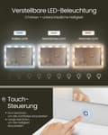 Miniatyrbillede 5 af 7: Rootz Dressing Table - Vanity Table - Makeup -bord - LED -belysning - Hvid - 40 x 125 x 140 cm