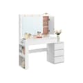 Miniatyrbillede 1 af 7: Rootz Dressing Table - Vanity Table - Makeup -bord - LED -belysning - Hvid - 40 x 125 x 140 cm