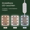 Miniatyrbild 5 av 6: Rootz toalettbord med LED -belysning - Vanity Table - Makeup Desk - Justerbara färger och ljusstyrka - 40 x 90 x 144,7 cm