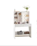 Miniatyrbild 1 av 6: Rootz toalettbord med LED -belysning - Vanity Table - Makeup Desk - Justerbara färger och ljusstyrka - 40 x 90 x 144,7 cm
