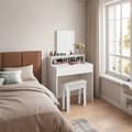 Miniatyrbillede 2 af 6: Rootz Dressing Table - Hairressing Table - Makeup Vanity - Stilfuld opbevaring - 80 cm x 40 cm x 140 cm
