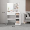 Miniatyrbillede 3 af 6: Rootz Dressing Table Set - Vanity Table - Beauty Desk - Ample Storage - 80 cm x 40 cm x 132 cm