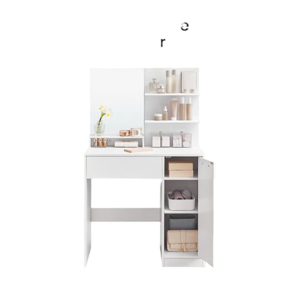 Rootz Dressing Table Set - Vanity Table - Beauty Desk - Ample Storage - 80 cm x 40 cm x 132 cm