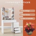 Miniatyrbild 5 av 6: Rootz toalettbord - Vanity Table - Makeuptabell - LED -belysning - Justerbara färger och ljusstyrka - 40 cm x 97,5 cm x 145 cm