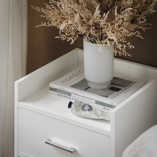 SoBuy Sengebord hvid | Sidebord | Sengebord FBT66-W