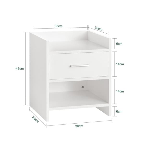 SoBuy Sengebord hvid | Sidebord | Sengebord FBT66-W