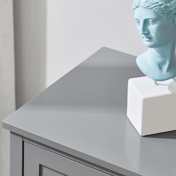 SoBuy Sengebord med 1 skuffe og 2 hylder, Sofabord, Moderne sidebord med skuffe, FBT46-HG