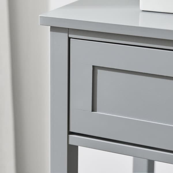 SoBuy Sengebord med 1 skuffe og 2 hylder, Sofabord, Moderne sidebord med skuffe, FBT46-HG