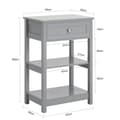 Miniatyrbillede 2 af 9: SoBuy Sengebord med 1 skuffe og 2 hylder, Sofabord, Moderne sidebord med skuffe, FBT46-HG