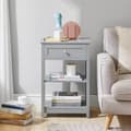 Miniatyrbillede 1 af 9: SoBuy Sengebord med 1 skuffe og 2 hylder, Sofabord, Moderne sidebord med skuffe, FBT46-HG