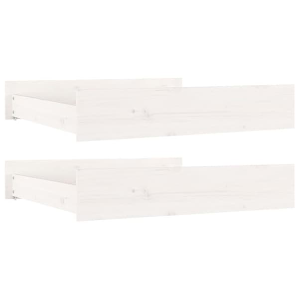 vidaXL Sengeskuffer 2 stk hvit heltre furu