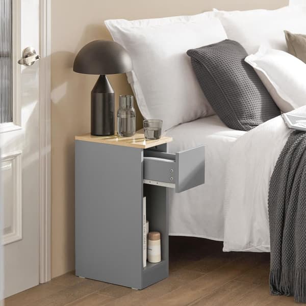 SoBuy Moderne sidebord med opbevaring, grå FBT111-HG