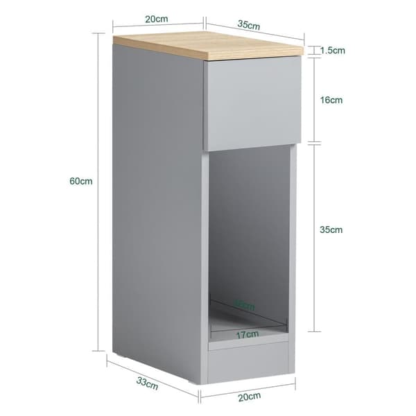 SoBuy Moderne sidebord med opbevaring, grå FBT111-HG