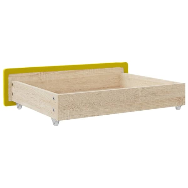 vidaXL sengeskuffer 2 stk. konstrueret træ og velour gul