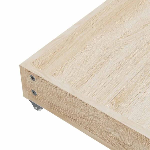 vidaXL Sengeskuffer 2 stk gråbrun konstruert tre og stoff