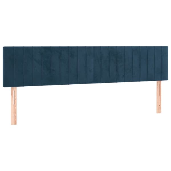 kontinentalseng med madras 200x200 cm fløjl mørkeblå