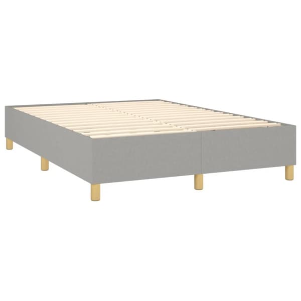 Ramsäng med madrass ljusgrå 140x190 cm tyg