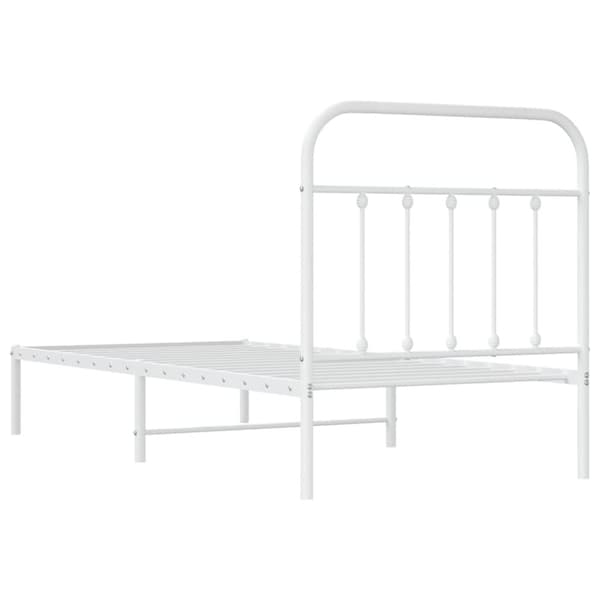 sengeramme med sengegavl 90x200 cm metal hvid