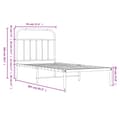 Miniatyrbillede 9 af 9: sengeramme med sengegavl 90x200 cm metal hvid