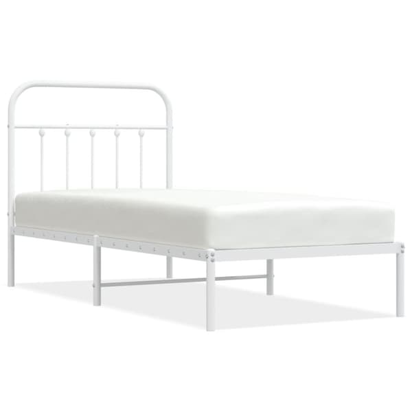 sengeramme med sengegavl 90x200 cm metal hvid
