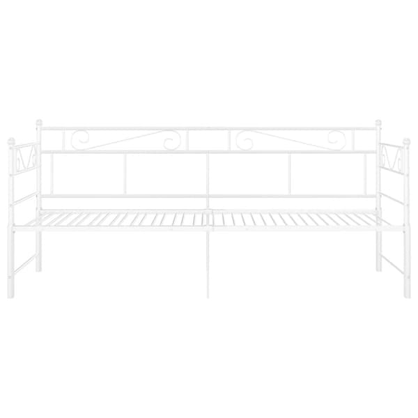 Utdragbar sängram bäddsoffa vit metall 90x200 cm