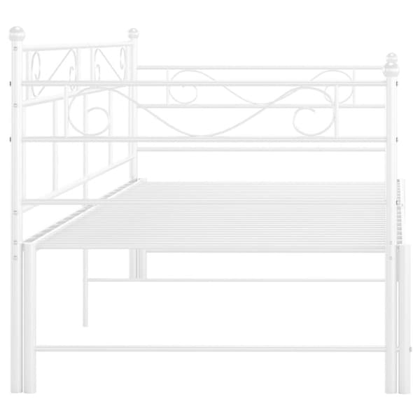 Utdragbar sängram bäddsoffa vit metall 90x200 cm