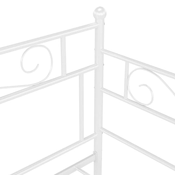 Utdragbar sängram bäddsoffa vit metall 90x200 cm