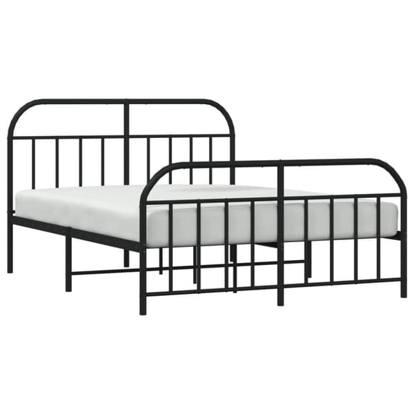 sengeramme med sengegavl og fodgærde 140x190 cm metal sort
