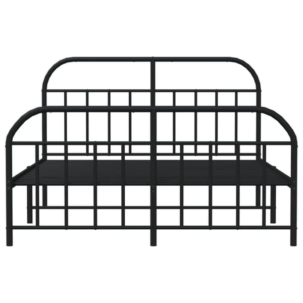 sengeramme med sengegavl og fodgærde 140x190 cm metal sort