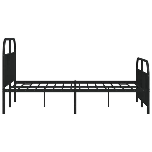 sengeramme med sengegavl og fodgærde 140x190 cm metal sort