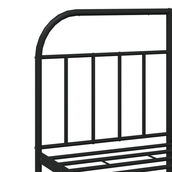 sengeramme med sengegavl og fodgærde 140x190 cm metal sort