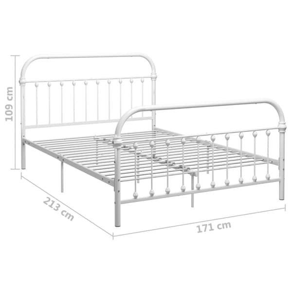 sengestel 160x200 cm metal hvid