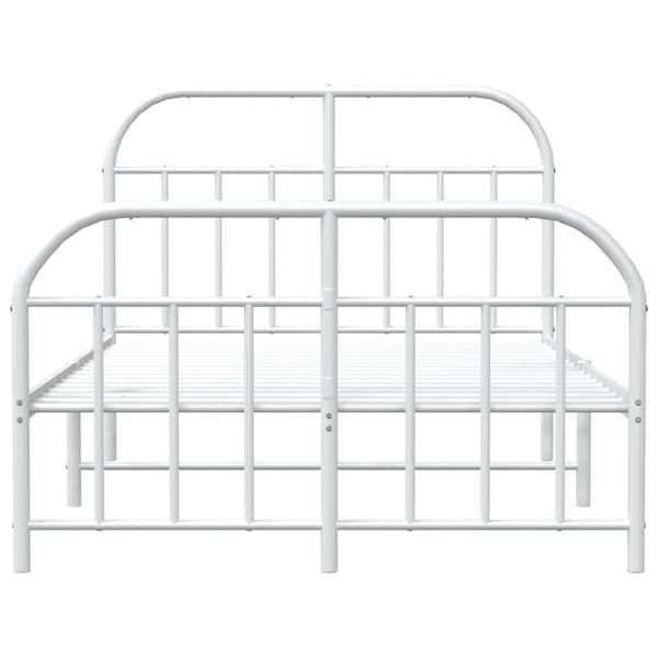 sengeramme med sengegavl og fodgærde 120x200 cm metal hvid